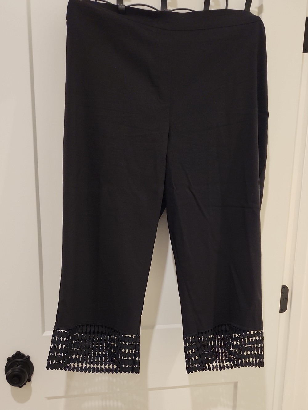 Zac & Rachel Black Knit Pants with Gold Logo Tag